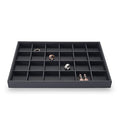 Stackable Jewelry Organizer Tray Premium PU Leather 24 Grid Jewelry Display Tray Trinket Earring Ring Organizer - style: 24 Grids
