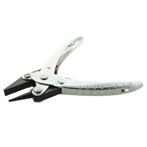The Beadsmith Round/Flat Nose Parallel Pliers, 5.5 inches (140mm) Steel Tool for Jewelry Making, with Spring - style: Round Nose/Flat Nose - 140mm