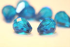 24pcs Adabele Austrian 8mm Faceted Teardrop Loose Crystal Beads Capri Blue Compatible with 5500 Swarovski Crystals Preciosa SST-825 - color: Capri Blue, size: 8mm x 6mm - 24pcs