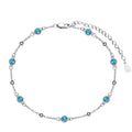HPQQ Anklet Bracelet for Women 925 Sterling Silver Natural Stone Chain Bead Ankle Bracelet Beach Summer Fine Jewelry Mothers Day Birthday Gifts for Women Mom Wife - color: Anklet-9"-11"-Turquoise