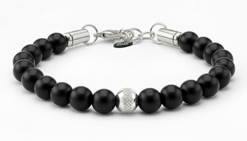 10:10 Men’s Beaded Bracelet – Natural Stone & Stainless Steel – Handmade in Italy
