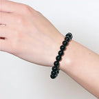 Handmade 8mm Beaded Bracelets For Men Protection Bracelet For Women Chakra Feng Shui Stretchy Handmade Lucky Money Stretchy Crystal Bracelets Best Gifts - color: Black Tourmaline 3PCS