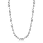 AMITER Stainless Steel Bead Necklace, 3mm/ 4mm/ 5mm/ 6mm/ 8mm Ball Beaded Chain Necklaces for Women & Men - size: 32 Inches, style: 6mm Silver