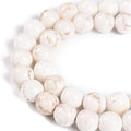 8mm Genuine White Turquoise Bead Gemstone Round Semi Precious Loose Beads for Jewelry Making 15" - color: White Turquoise, size: 8mm