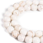 8mm Genuine White Turquoise Bead Gemstone Round Semi Precious Loose Beads for Jewelry Making 15" - color: White Turquoise, size: 8mm