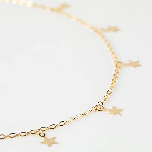 YOUBEIYEE 16.4 Feet Star Link Chain for Jewelry Making Women Necklace Chain Roll, Gold Plated Cable Chains Bulk with Jump Rings and Lobster Clasps - color: Gold Star