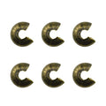 Crimp Bead Knot Covers 5mm Outer Dia Half Round Open Form a Ball Easy to Position Two Sides Keep Flush Close Neatly Evenly Stop Wire Wear No Irritate for Jewelry Craft Bronze Copper 100pcs - size: 5mm-Bronze-100Pcs