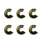 Crimp Bead Knot Covers 5mm Outer Dia Half Round Open Form a Ball Easy to Position Two Sides Keep Flush Close Neatly Evenly Stop Wire Wear No Irritate for Jewelry Craft Bronze Copper 100pcs - size: 5mm-Bronze-100Pcs