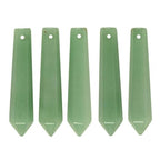Justinstones 50mm Natural Green Aventurine Hexagonal Wand Jewelry Making Crystal Pointed Chakra Reiki Healing Beads 2mm Hole Drilled(Pack of 5) - color: Green Aventurine