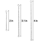 3 Pieces 925 Sterling Silver Necklace Extenders Necklace Extension Chain for Women Plated Extender Chain for Jewelry Making Durable Bracelet Chain Dainty Removable Anklet Chain (2 3 4 inch)