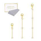 Gold Necklace Extenders,14K Gold Chain Extenders with Lobster Clasp, Durable Plated Solid Brass Necklace Bracelet Anklet Extension Chains(1 2 3 Inches, 3PCS) - color: D-Gold, size: 1,2,3inch