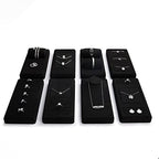 Oirlv Premium Black Microfiber Jewelry Display Tray Jewelry Display Set for Selling Small Jewelry Tray with 2 Pillow Bracelet Display Holder(TT07008) - size: 2 bracelet/bangle tray