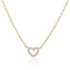 PAVOI 14K Gold Plated Cubic Zirconia Heart Necklace | Cute Dainty Love Pendant Necklaces for Women - Valentines Day Trendy Jewelry - style: Heart CZ
