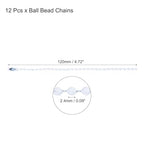 MECCANIXITY Ball Bead Chain Beaded Necklace Chains 5 Inch Adjustable Metal Ball Chains 2.4mm/0.1inch Keychain for Jewelry Making,DIY Craft Projects,Pack of 12(White) - color: White