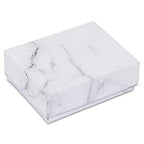 TheDisplayGuys - 100-Pack #10 Cotton Filled Cardboard Paper Jewelry Boxes Gift Case - Marble White (1.9" x 1.3" x 0.7") - for Shipping or Storage - size: 1 Count (Pack of 100), style: 1.9" x 1.3" x 0.7" (#10)