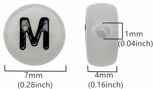 200PCS Letter Beads Glow in The Dark 4x7mm Acrylic Alphabet Letter M Beads for Jewelry Making Bracelet - color: M-200PCS
