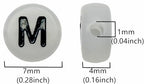 200PCS Letter Beads Glow in The Dark 4x7mm Acrylic Alphabet Letter M Beads for Jewelry Making Bracelet - color: M-200PCS
