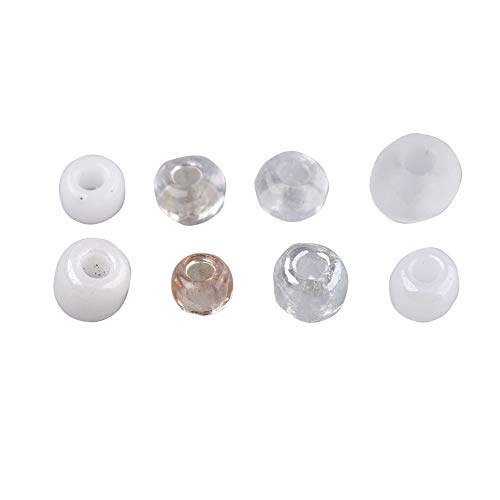Pandahall 12500pcs 12/0 Round Glass Seed Beads Tiny Pony Beads Loose Spacers Bead for Jewelry Making (White) - color: White, size: 12/0