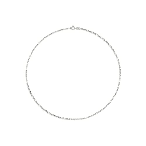 Amazon Essentials 14k Gold or Sterling Silver Plated Figaro Chain Necklace - color: Silver, size: 18", style: 2 mm