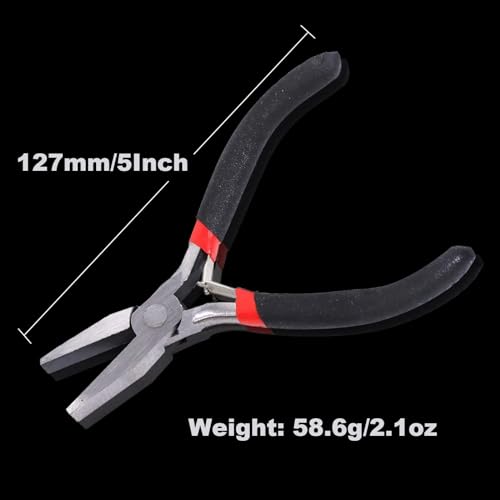 2 Pack Flat Nose Pliers Smooth Jaw Plier for Jewelry Making Wire Bending, 5 Inch