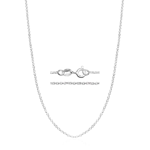 925 Sterling Silver Chain for Women - 1.1mm Thin Dainty Cable Necklace, Artfully Crafted in Thailand, Hypoallergenic & Anti-Tarnish Solid Silver for Pendants, Multiple Lengths - color: 925 Sterling Silver Hypoallergenic, size: 16 Inches