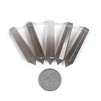 50mm Natural Grey Agate Hexagonal Wand Jewelry Making Crystal Pointed Chakra Reiki Healing Beads 2mm Hole Drilled(Pack of 5) - color: Grey Agate