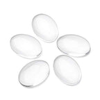 Craftdady 200Pcs Transparent Clear Glass Cabochons 18x13mm Flat Back Oval Dome Tiles Glass Cabs Covers for Photo Pendant Jewelry Craft Making - color: Transparent Clear, size: 18x13mm Oval