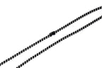 Titanium Stainless Steel Small Beads Ball Chain Necklace for Men Women 24-38 Inches Silver Black Gold - color: Black, 2.4mm wide
