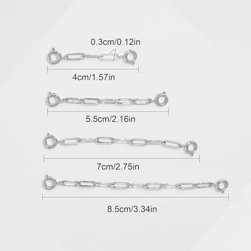 FAMARINE Gold Silver Necklace Extender Chains for Women - color: silver A