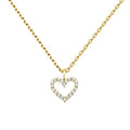 PAVOI 14K Gold Plated Cubic Zirconia Heart Necklace | Cute Dainty Love Pendant Necklaces for Women - Valentines Day Trendy Jewelry - style: Heart - Large