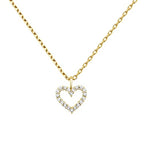 PAVOI 14K Gold Plated Cubic Zirconia Heart Necklace | Cute Dainty Love Pendant Necklaces for Women - Valentines Day Trendy Jewelry - style: Heart - Large