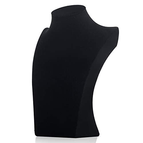 Polmart H4 Necklace Display Bust (Black Velvet, 13 ½”H)