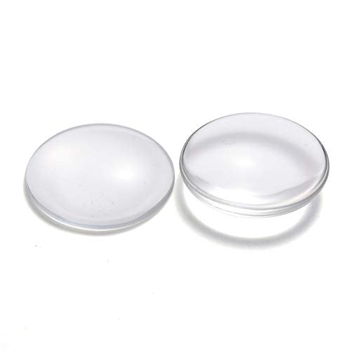 Craftdady 50Pcs Transparent Clear Glass Cabochons 34.5-35mm Flat Back Half Round Dome Tiles for Photo Pendant Jewelry Craft Making - color: Transparent Clear, size: 35mm Round