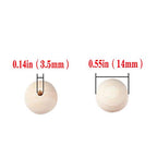 200Pcs 14mm Wood Beads Round Wooden Spacer Beads Unfinished Natural Wood Loose Beads - size: 14