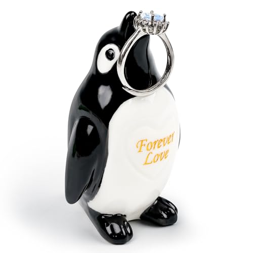 Gifts for Him Her Boyfriend Girlfriend, To My Love Handmade Ceramic Mini Penguin Anniversary Birthday Gifts for Women Men, Romantic Valentines Forever Lover Gifts for Wife Husband Couples Cute Decor - style: Penguin