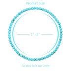 Healing Crystal Bracelet Clear Quartz Faceted Beaded Bracelets for Women Men 3mm Natural Stone Adjustable Handmade Stretch Bracelet Reiki Spiritual Jewelry Fashion Gifts - color: Turquoise