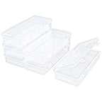 6 Pack Rectangular Clear Plastic Storage Containers Box with Hinged Lid for Beads and Other Small Craft Items (6.1 x 2.56 x 1.18 inch) - size: 6.1 x 2.56 x 1.18 inch