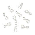 Fashewelry 200pcs Brass Pendant Pinch Bails Silver 8x5mm Inner Diameter Dangle Charm Clasp Clip for Top Drilled Bead Necklace Earring Jewelry Making Pin:0.9MM - color: Silver
