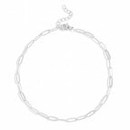 Destin Jewelry Paperclip Chain Necklace for Women, Waterproof 18K Gold Plated Stainless Steel, Hypoallergenic, Adjustable Layering Chain, Tarnish-Resistant, 2.5–6.5mm - color: Stainless Steel, size: 9", style: 2.5 MM