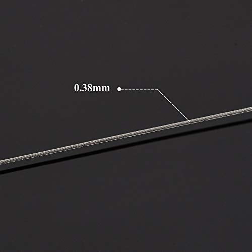 BENECREAT 7 Strands 260FT 0.38MM Stainless Steel Bead String Wire Tarnish Resistant Steel Wire for Necklace Bracelet Making - color: Stainless Steel, size: 0.38mm - 7 Strands