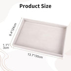 2 Pcs 13.8" x 9.5" Velvet Jewelry Tray Jewelry Display Tray Flat Tray, Stackable Empty Plate Trays for Earrings Necklaces Bracelet Rings Display Showcase - Beige - color: Beige, size: Flat Tray 13.8"x9.5"