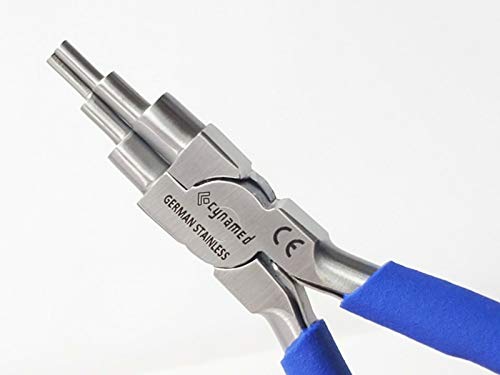 Cynamed German Stainless- 6 in 1 Bail Making Pliers Wire Looping Forming Pliers with Non-Slip Comfort Grip Handle for 2mm to 9mm Loops and Jump Rings-Heavy Duty