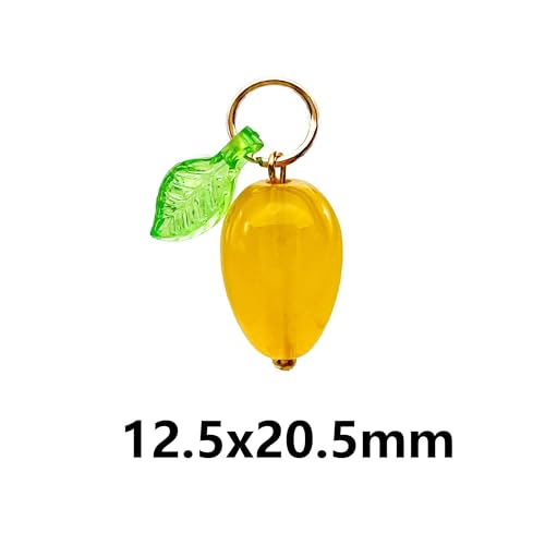 50pcs Glass Pendant Charms - Multicolor Theme Drops for Necklace Craft, Jewelry Making Supplies (Various Styles) - style: Mango