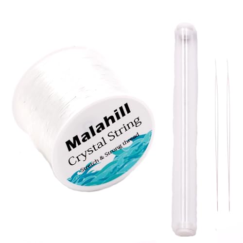Elastic String Cord for Jewelry Making Bracelet Beading Thread,Stretchy String for Bracelets with 2 Pcs Beading Needles Beading Cord Clear 0.6mm - size: Clear 0.6mm