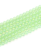 8mm Glass Beads 46PCS Glass Beads for Jewelry Making Charm Round Loose Bead for Bracelet Making Kit (White Green) - color: White Green