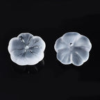 KISSITTY 100pcs Flower Glass Beads Frosted Clear Crystal Aesthetic Flowers Drilled Bead Caps Charm Spacers for DIY Necklaces Earrings Bracelets Jewelry Craft Making for Women - color: Frosted Clear