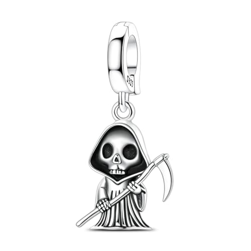 Cross Charms For Bracelets, Sterling Silver Butterfly Charms For Pandora Bracelets, Dangle Pendants & Bead Charm For DIY Jewelry - color: Grim Reaper