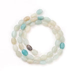 6×8mm Natural Amazonite Gemstone Loose Beads Flat Oval Healing Crystal Loose Stone Beads for Jewelry Necklace Bracelet Earring Craft - color: Amazonite