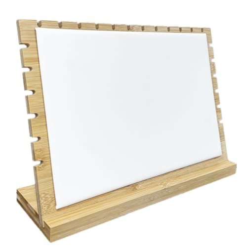TANG SONG 8.6" x 12.6" Horizontal Bamboo Leather Soft Mat - Necklace Display Stand Organizer for Multiple Bracelets & Chains - Jewelry Storage Holder for Home (White, Large) - color: White, size: Large