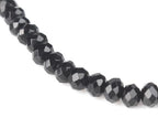 Perlin Agate & Jasper Gemstone Strand Beads 4 mm Rondelle 110 Pieces Jewellery Beads Semi-Precious Stone for Jewellery Necklace Bracelet Earrings (Black) - color: black